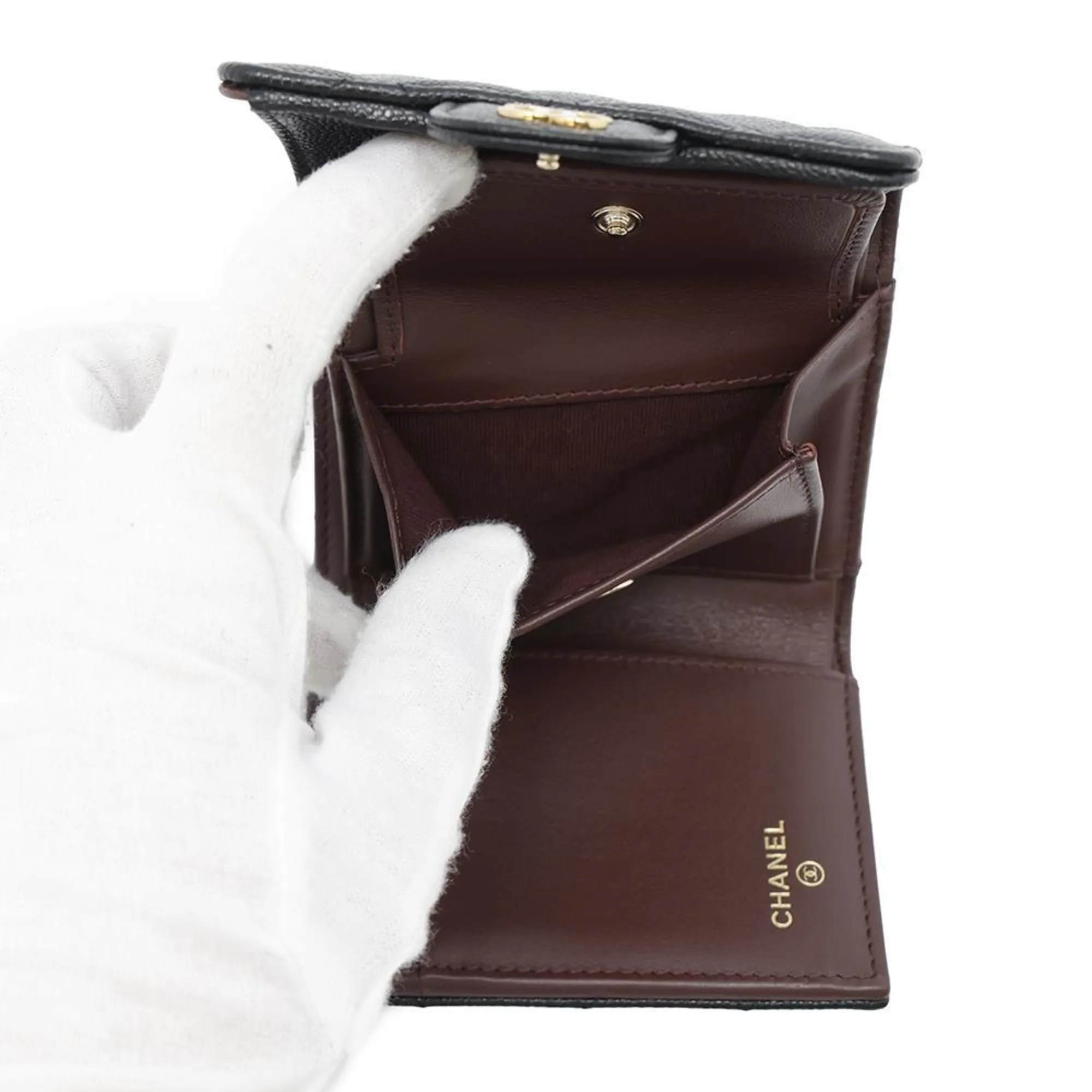 Chanel Grained Calfskin Wallet (Tri-Fold) (Pre-Owned)