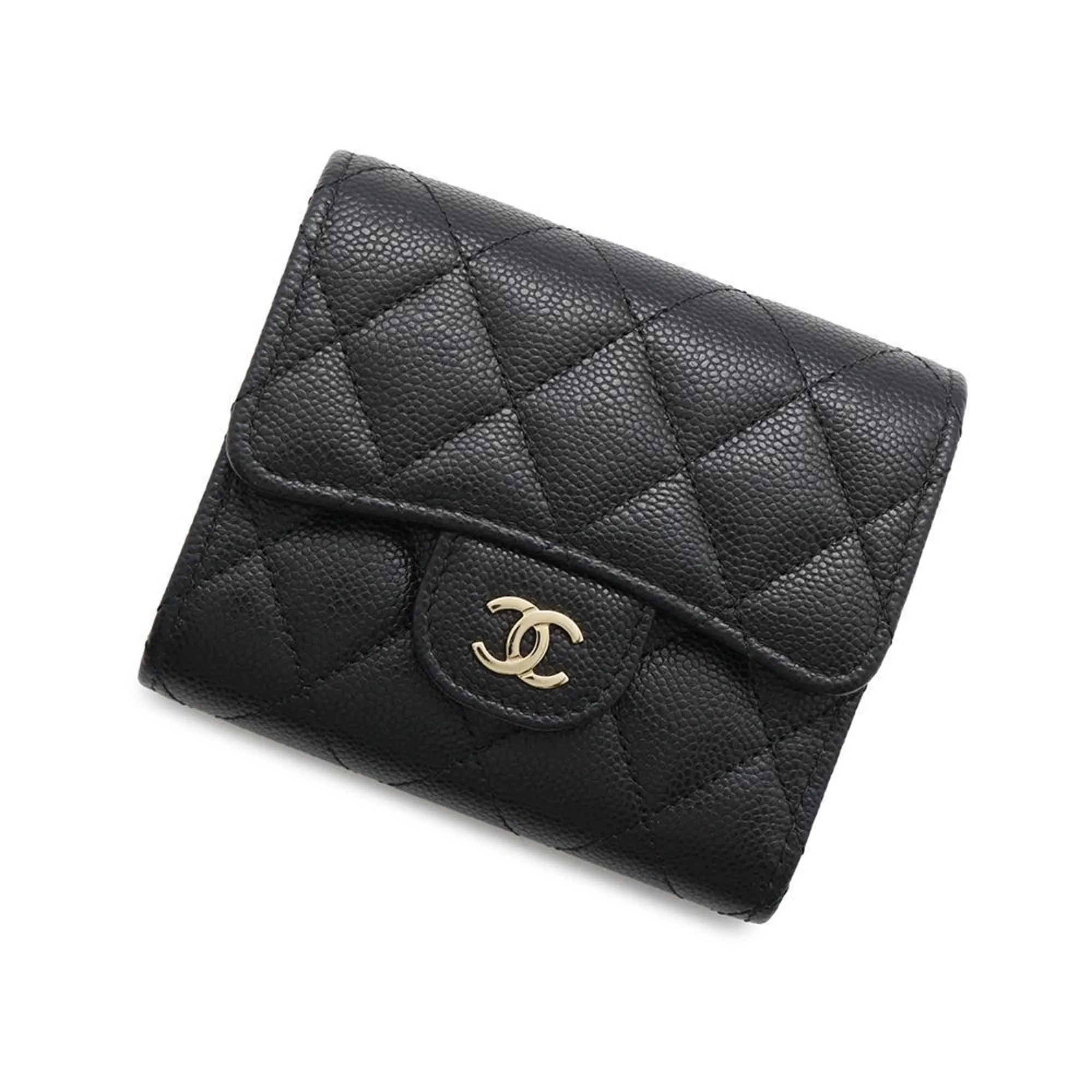 Chanel Grained Calfskin Wallet (Tri-Fold) (Pre-Owned)