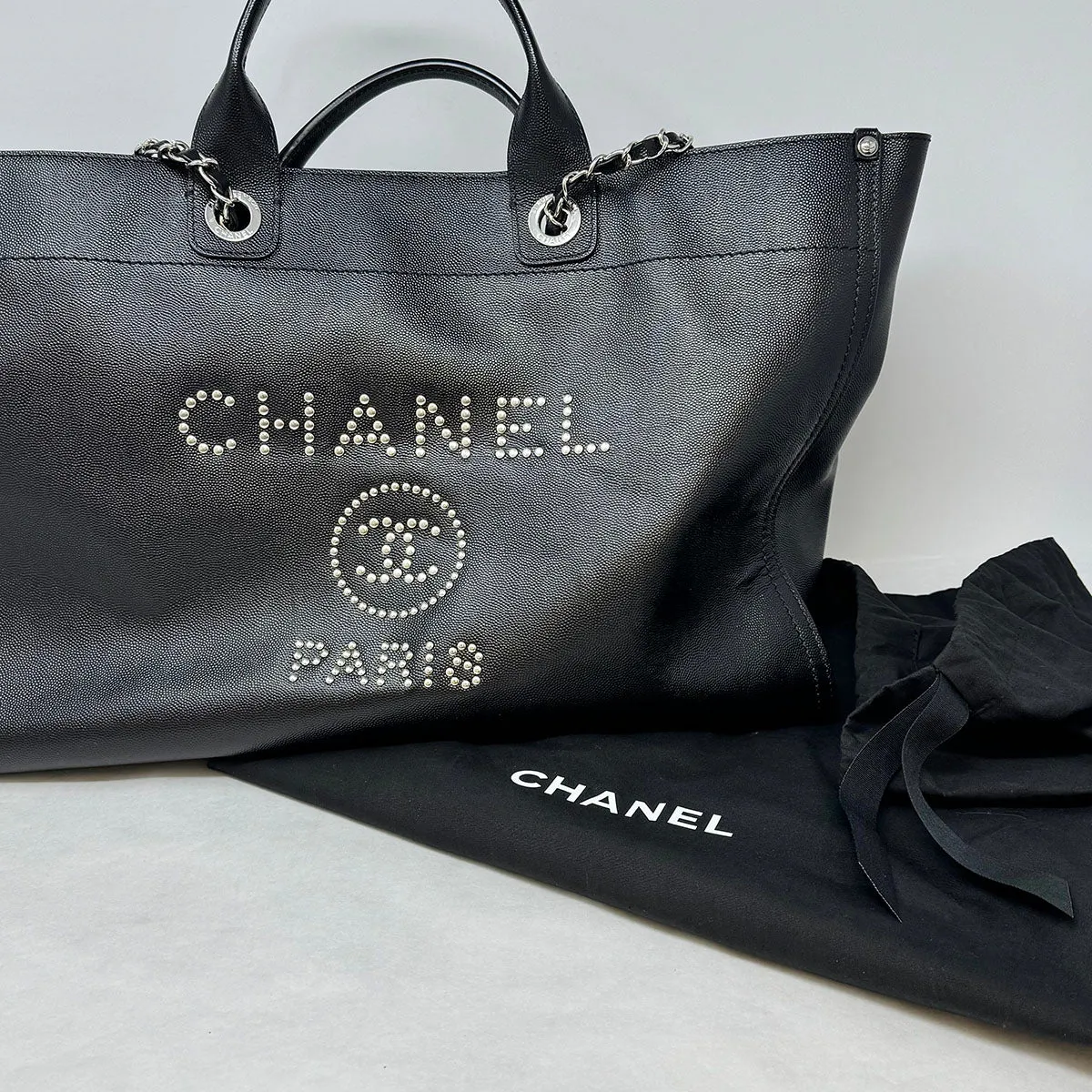 Chanel Large Studded Deauville Tote