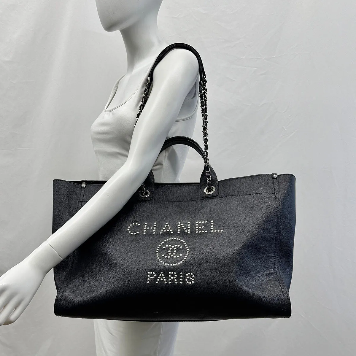 Chanel Large Studded Deauville Tote