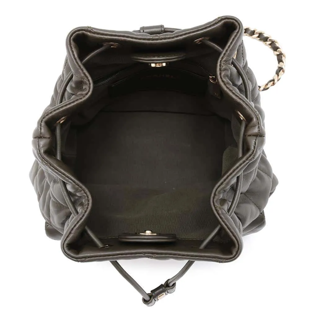 CHANEL Matelasse Backpack KhakiAS4342 Lambskin
