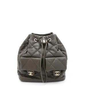 CHANEL Matelasse Backpack KhakiAS4342 Lambskin