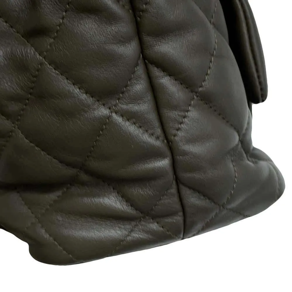 CHANEL Matelasse Backpack KhakiAS4342 Lambskin