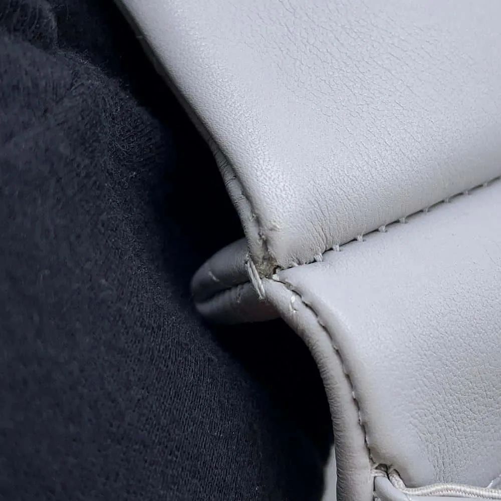 CHANEL Matelasse Shoulder Bag Gray Lambskin