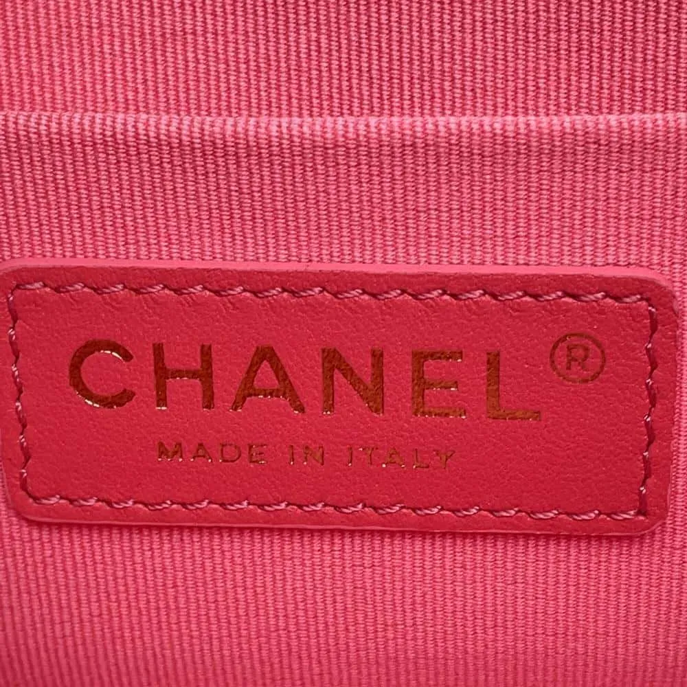 CHANEL Matelasse Vanity ChainShoulder Bag Pink Lambskin
