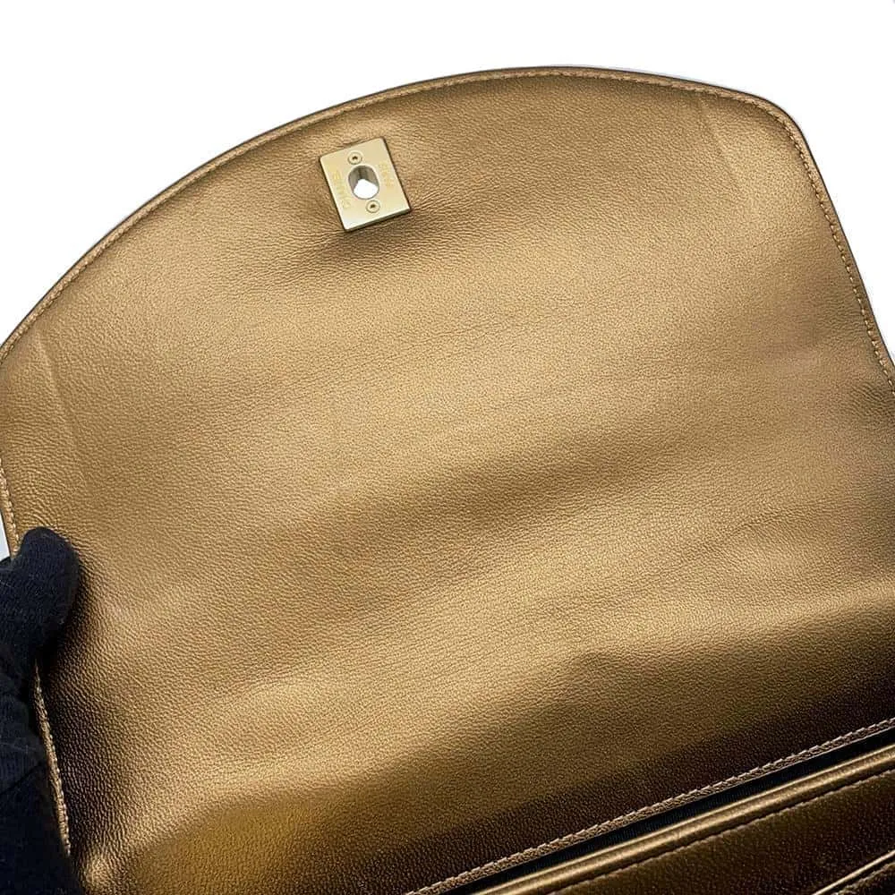CHANEL MatelasseChainShoulder GoldAS0784 Leather