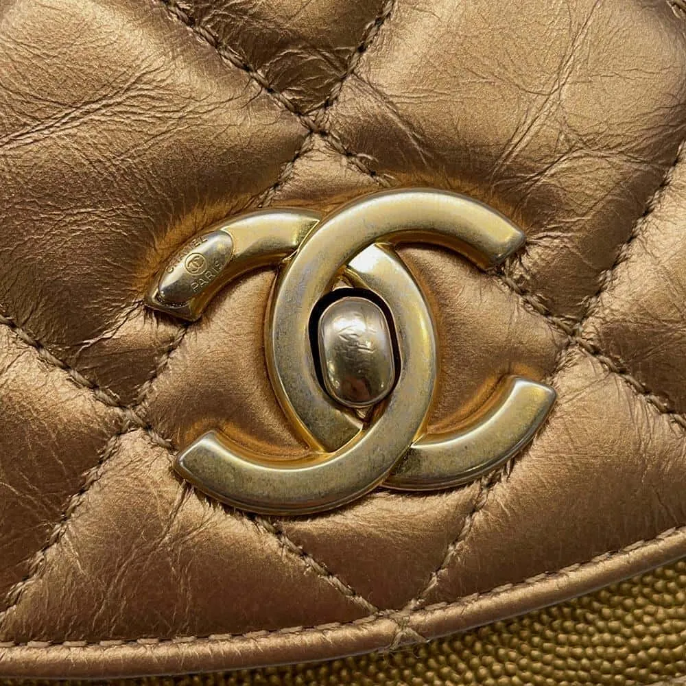 CHANEL MatelasseChainShoulder GoldAS0784 Leather