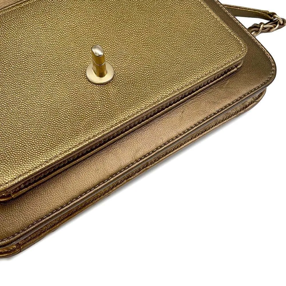 CHANEL MatelasseChainShoulder GoldAS0784 Leather