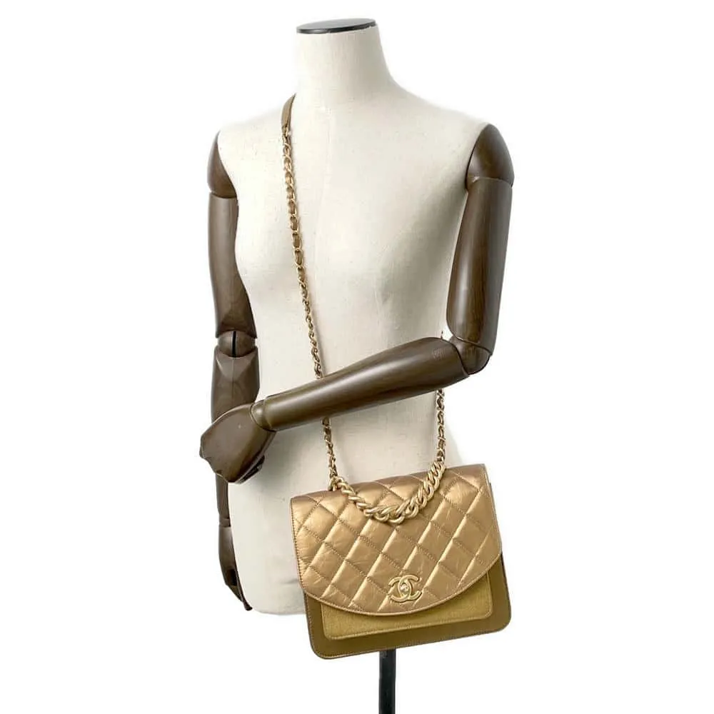 CHANEL MatelasseChainShoulder GoldAS0784 Leather