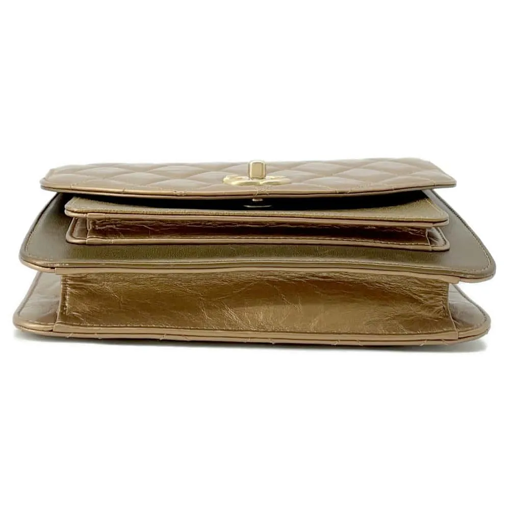 CHANEL MatelasseChainShoulder GoldAS0784 Leather