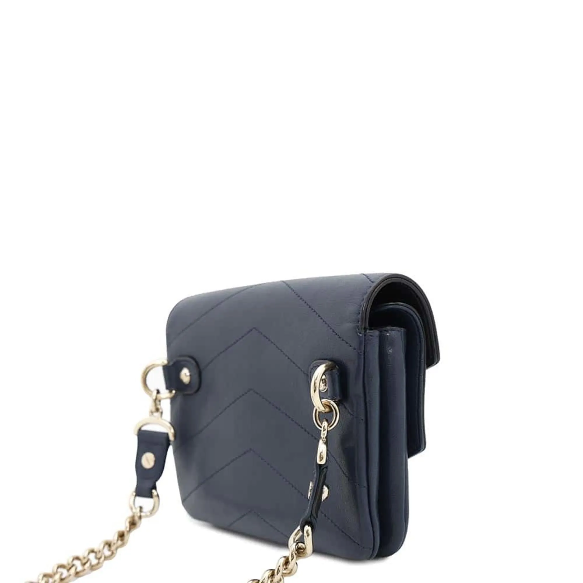 Chanel Navy Leather Fanny Pack Pouch (Pre-Owned)