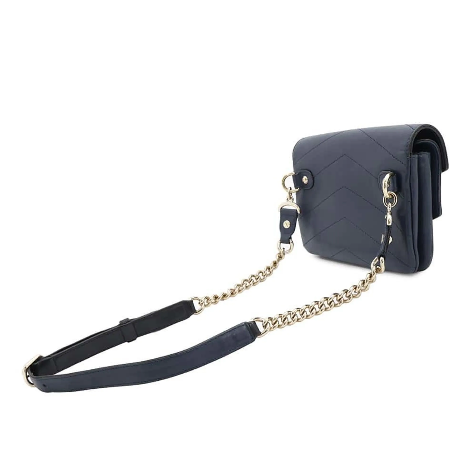 Chanel Navy Leather Fanny Pack Pouch (Pre-Owned)