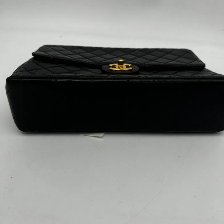 Chanel Quilted Black Leather Shoulder Bag Medium