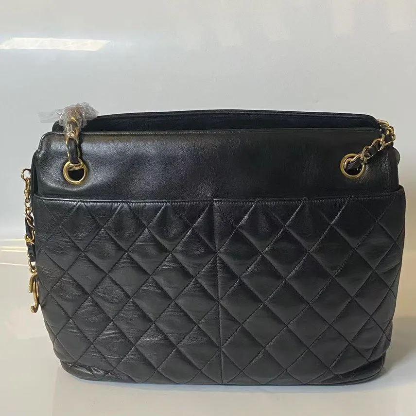 Chanel Quilted Black Leather Shoulder Bag