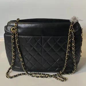 Chanel Quilted Black Leather Shoulder Bag