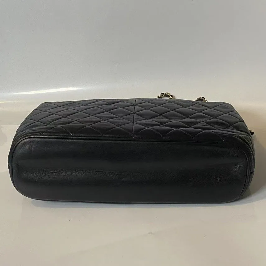 Chanel Quilted Black Leather Shoulder Bag