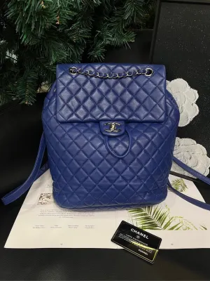 Chanel Salzburg Blue Silver Backpack