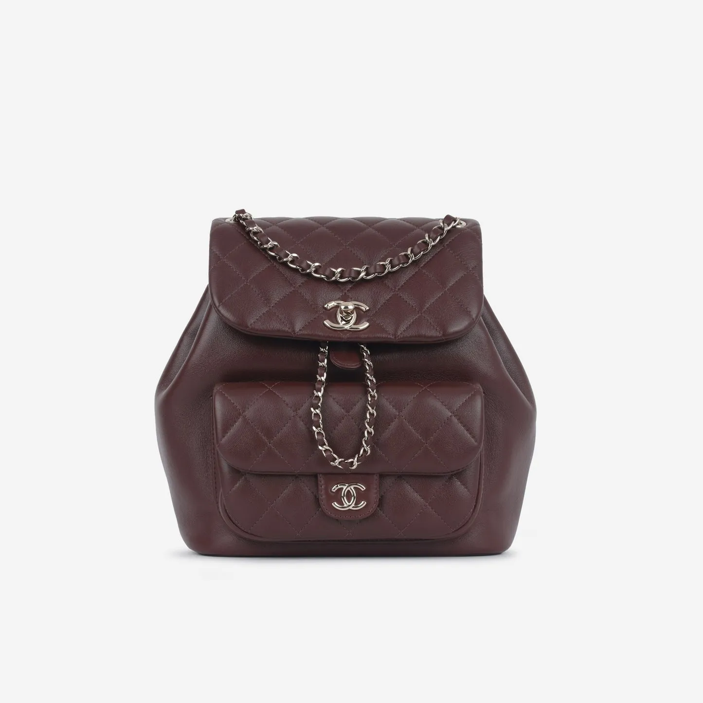 Chanel - Small Duma Backpack - Maroon Calfskin CGHW - Pre-Loved