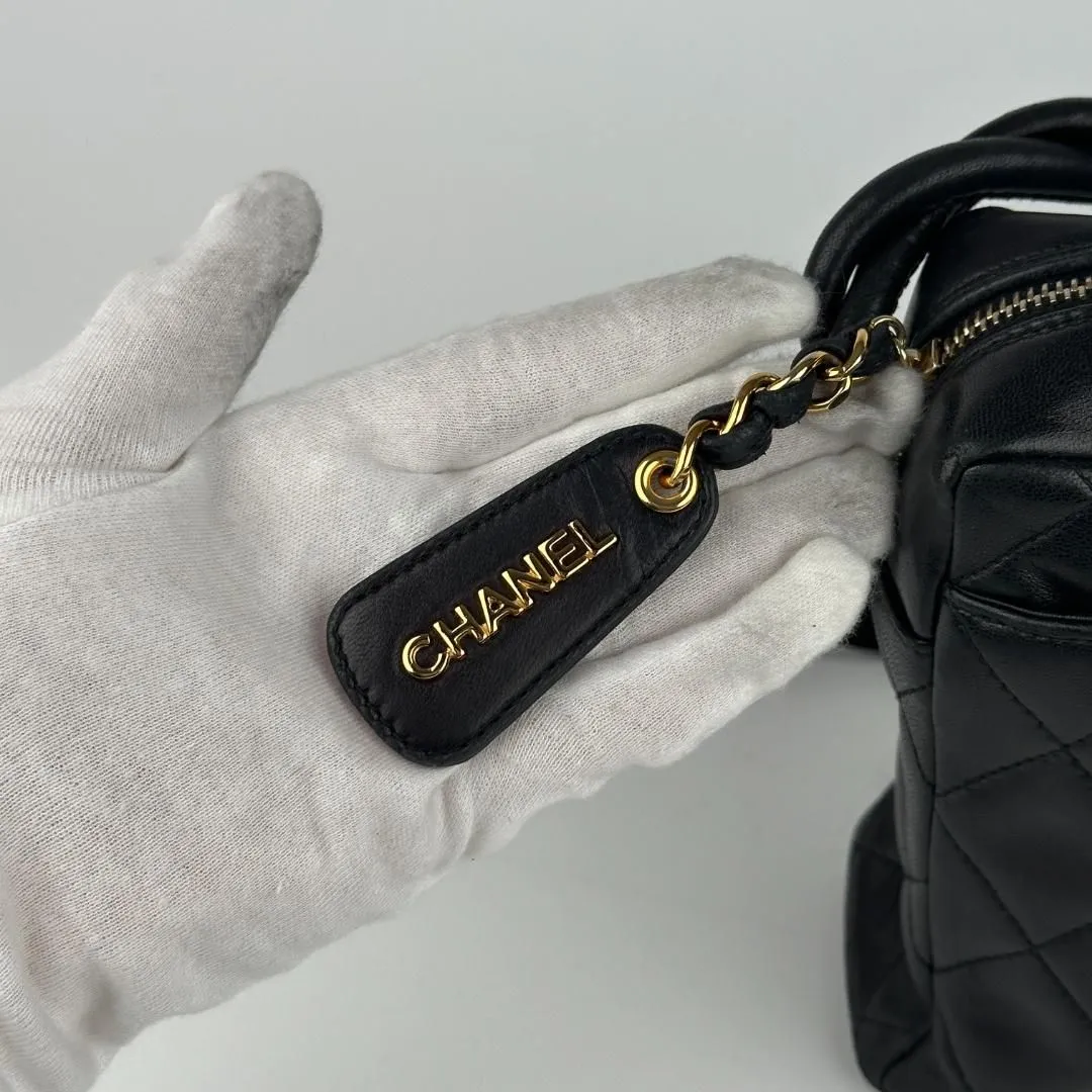 Chanel Vintage Twisted CC Camera Shoulder Bag Quilted Lambskin Small Black MR02042025360942