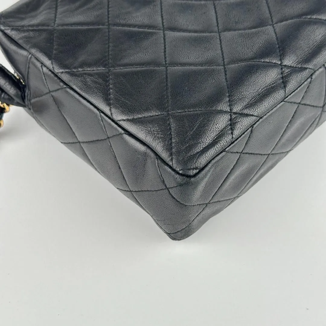Chanel Vintage Twisted CC Camera Shoulder Bag Quilted Lambskin Small Black MR02042025360942