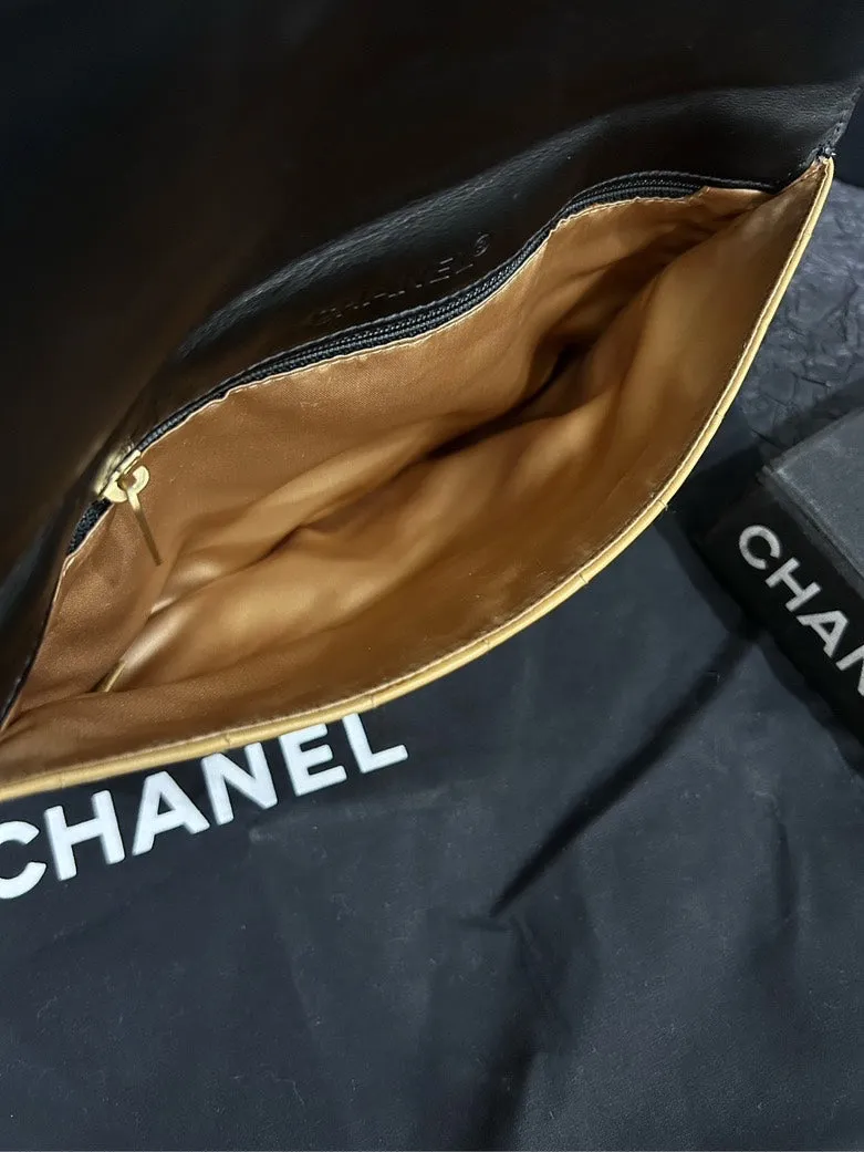 Chanel Yellow Checkered Chain Shoulder Bag 25cm x 16cm