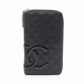 Chanel Cambon Line Leather Wallet Black