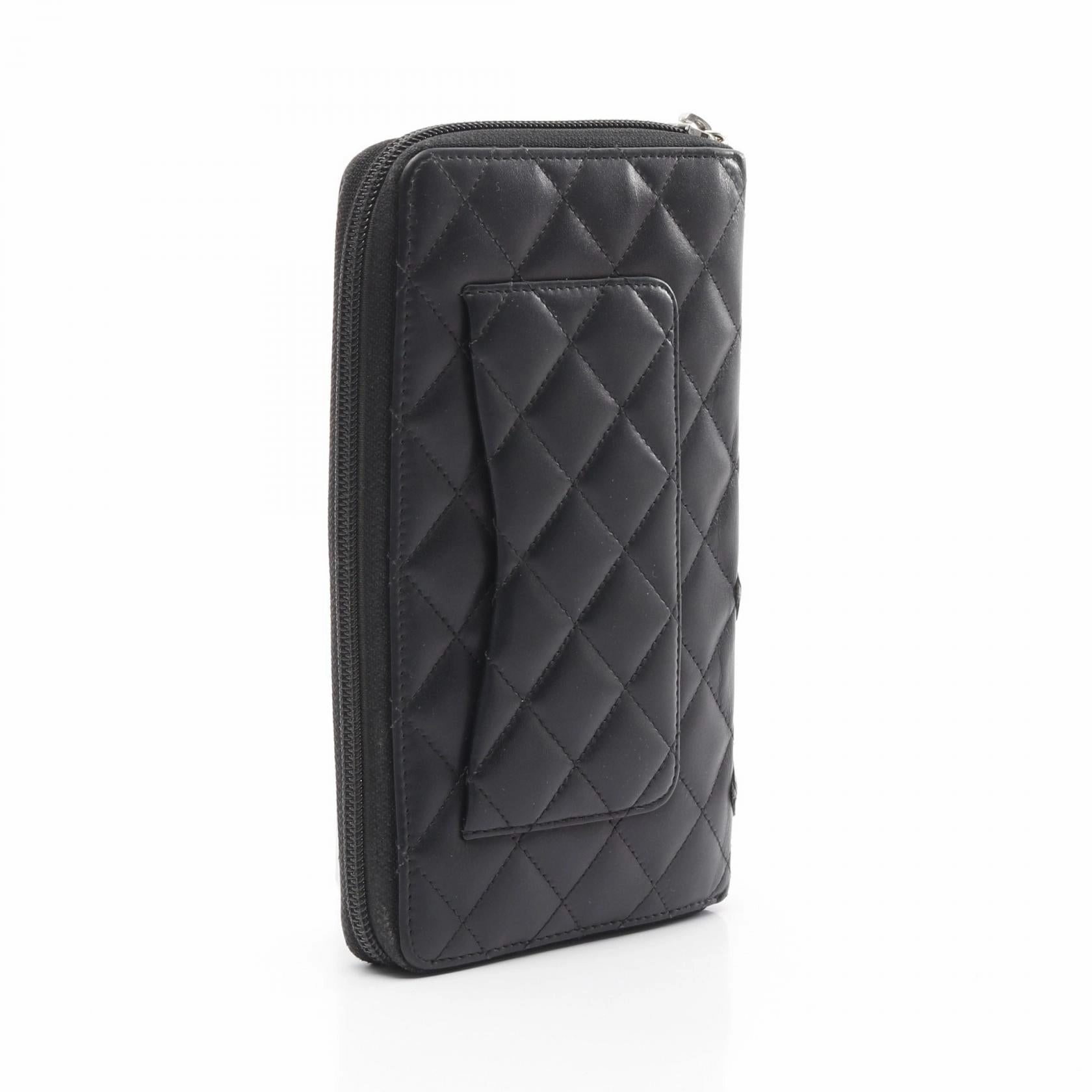 Chanel Cambon Line Leather Wallet Black