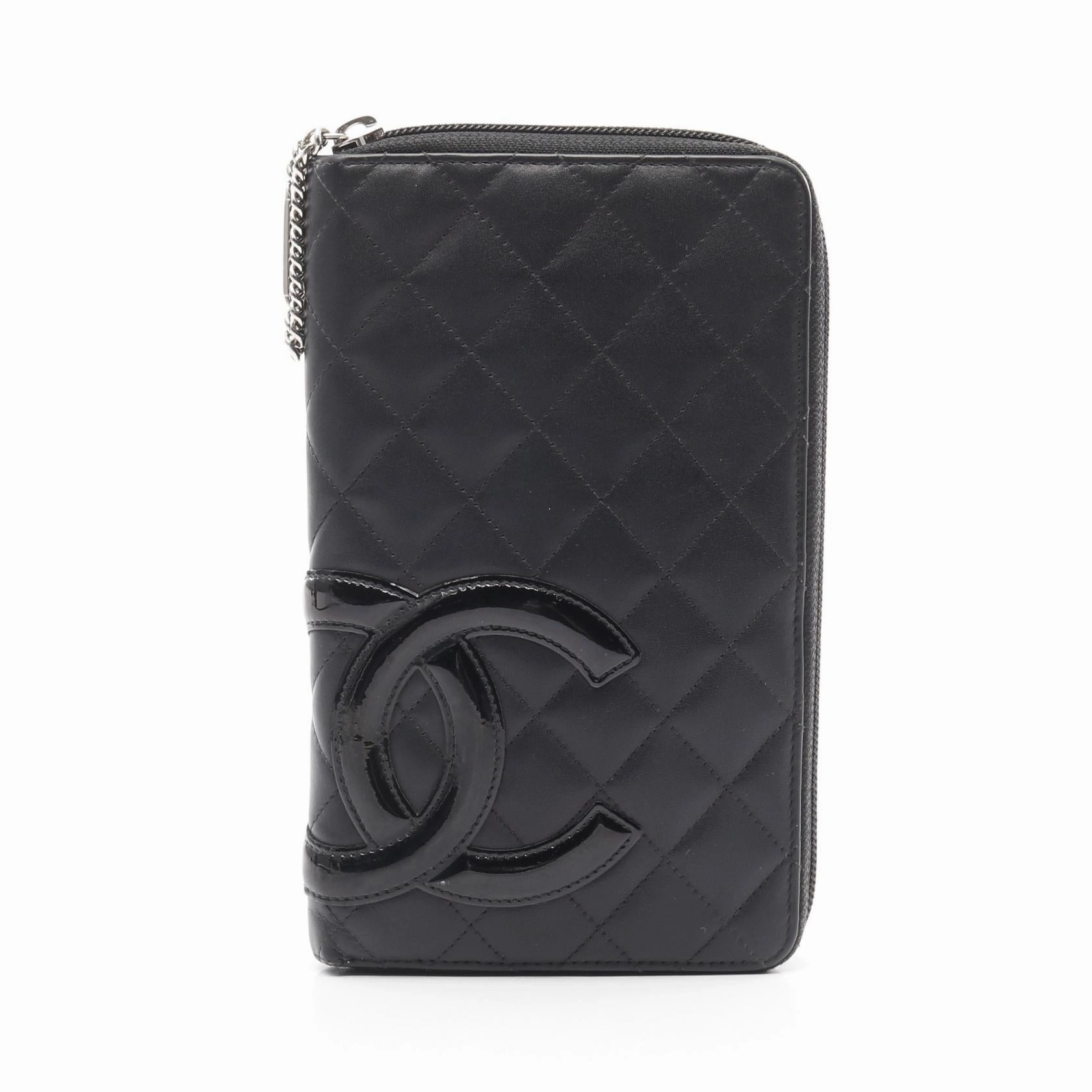 Chanel Cambon Line Leather Wallet Black