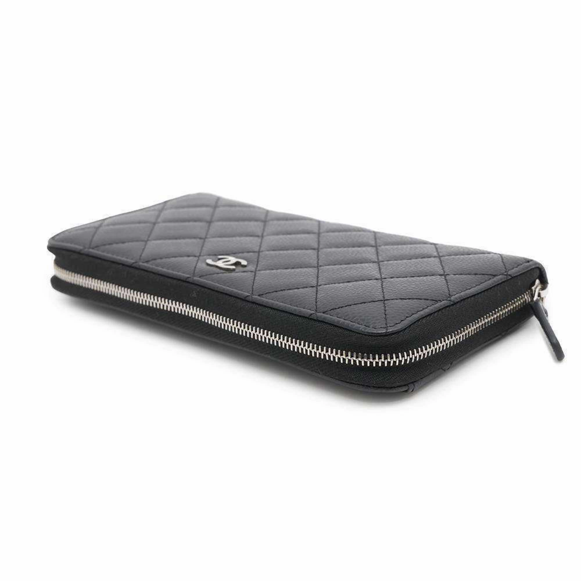 Chanel Grained Calfskin Long Wallet (Bi-Fold) (Pre-Owned)