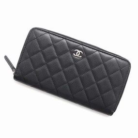 Chanel Grained Calfskin Long Wallet (Bi-Fold) (Pre-Owned)