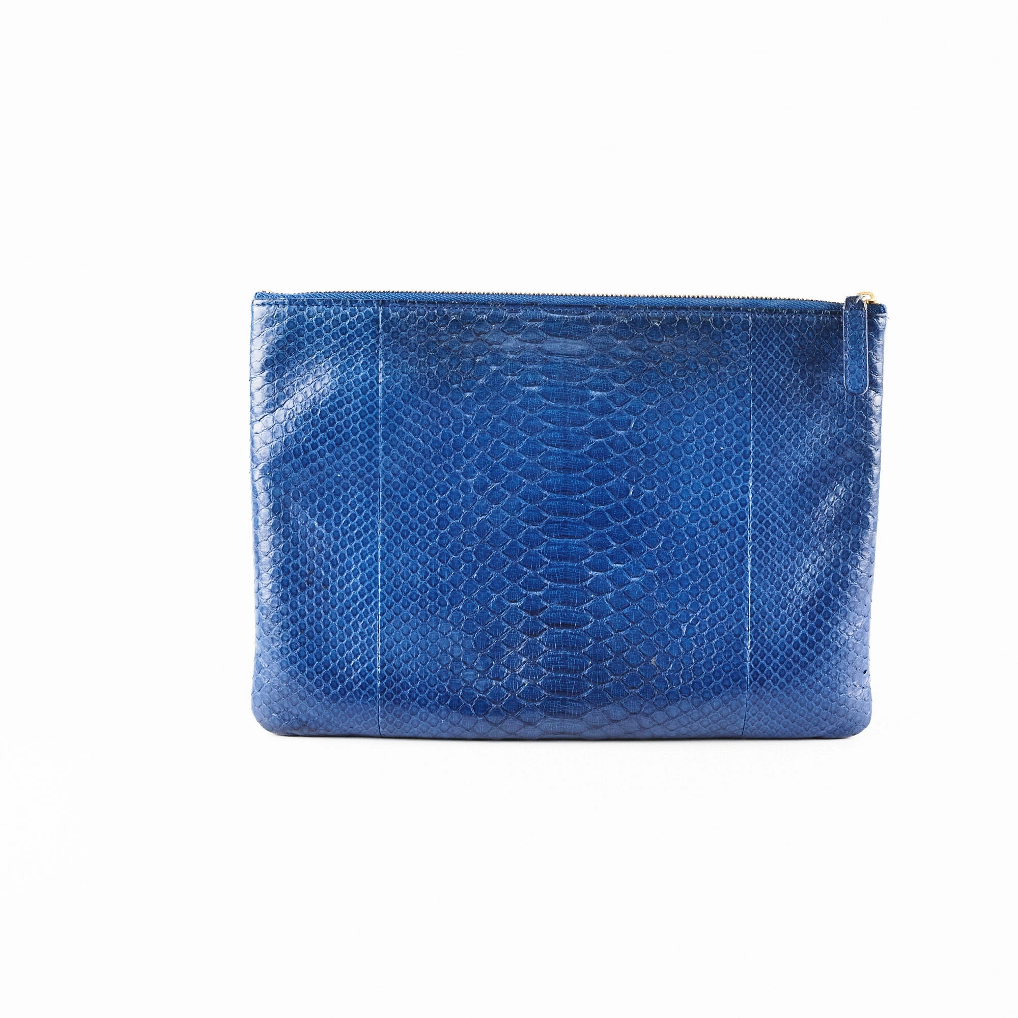 Chanel O case Medium Exotic Leather Blue