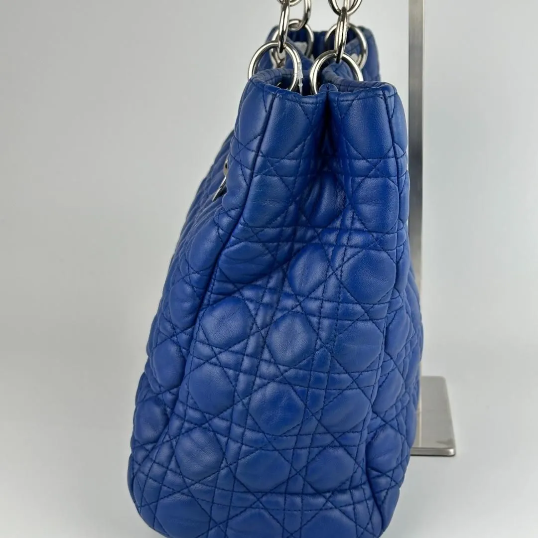 Christian Dior Large Lady Dior Soft Shopping Tote - Blue Totes, Handbags MR1004202544002