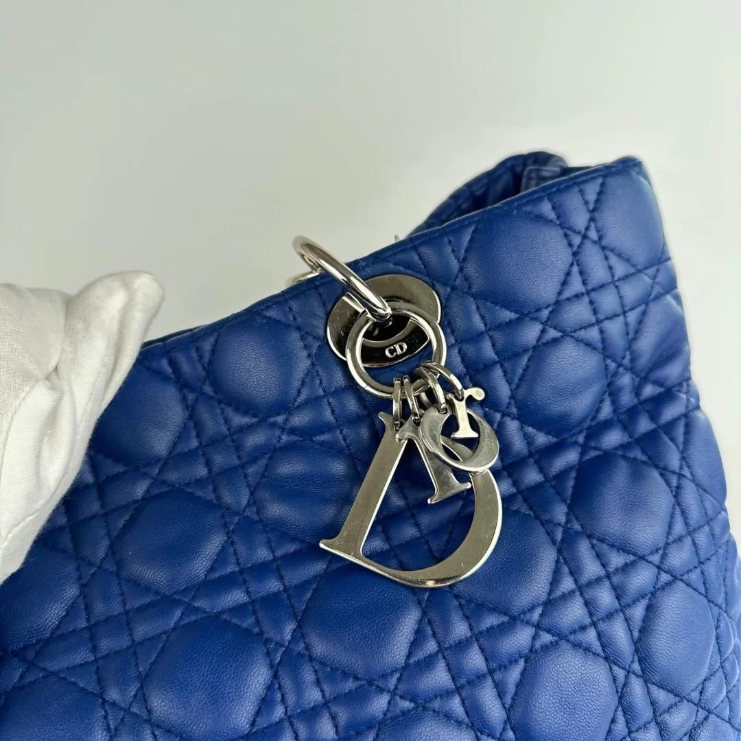 Christian Dior Large Lady Dior Soft Shopping Tote - Blue Totes, Handbags MR1004202544002