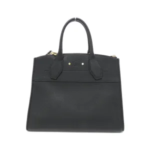 City Steamer Leather Handbag with Key Name Tag Padlock and Shoulder Strap