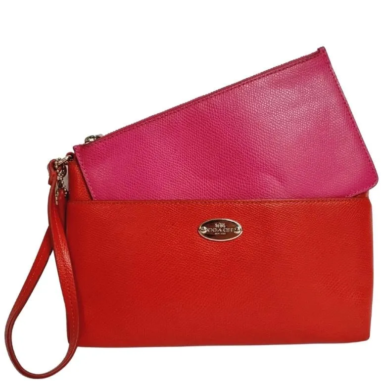 Coach Bicolor Crossgrain Pop Pouch Clutch Wristlet