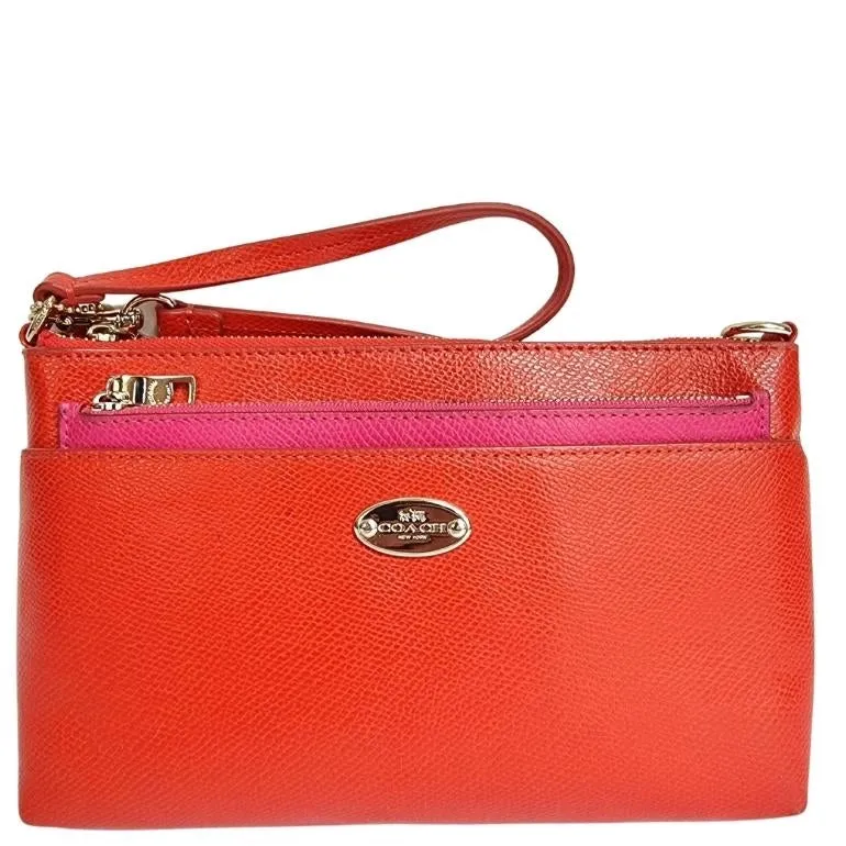 Coach Bicolor Crossgrain Pop Pouch Clutch Wristlet