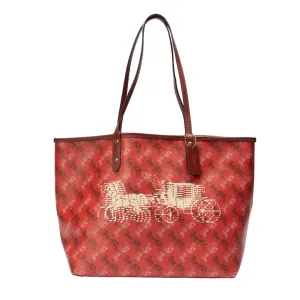 Coach Horse And Carriage Print Reversible City Tote