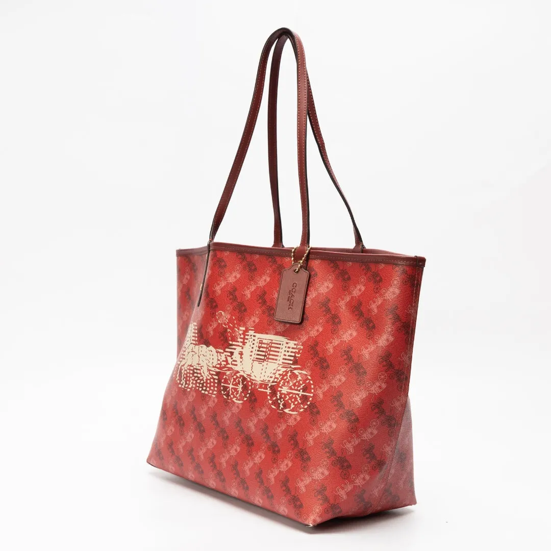 Coach Horse And Carriage Print Reversible City Tote