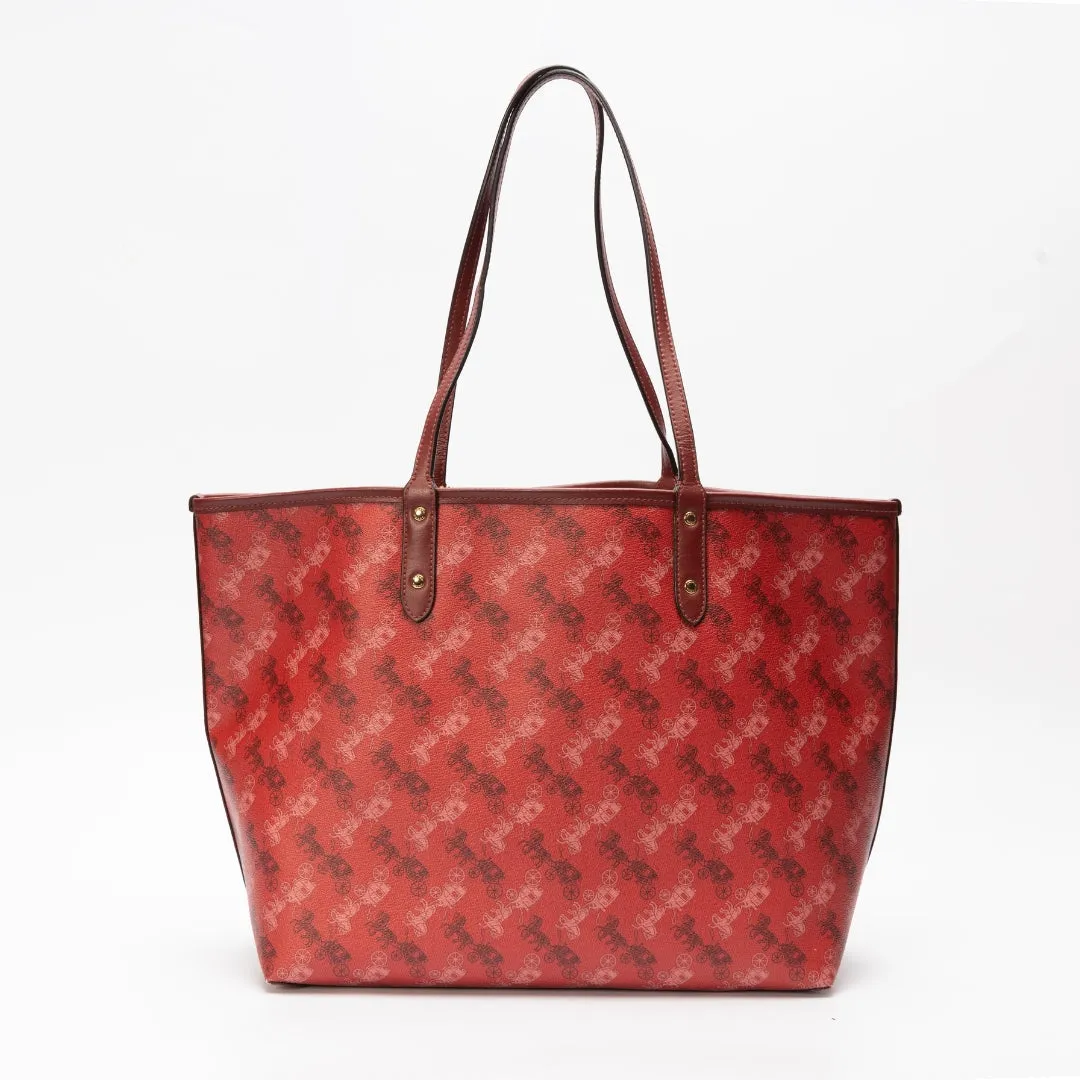 Coach Horse And Carriage Print Reversible City Tote