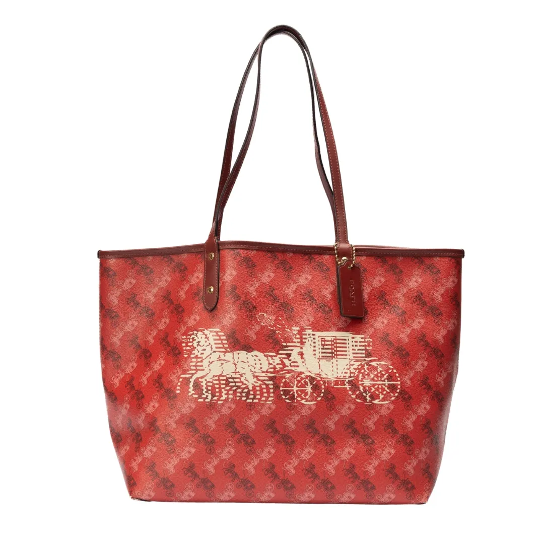 Coach Horse And Carriage Print Reversible City Tote