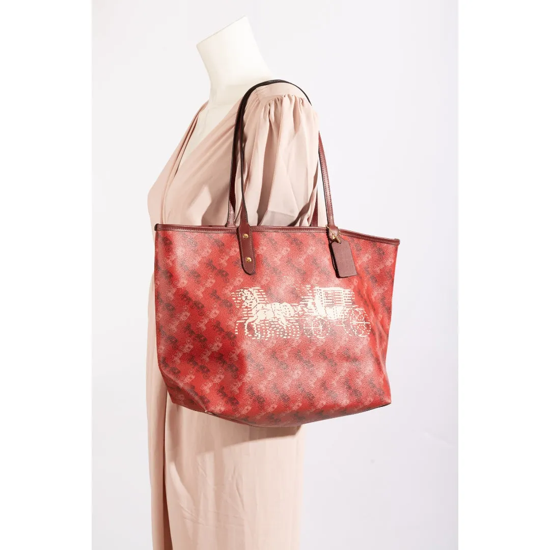 Coach Horse And Carriage Print Reversible City Tote