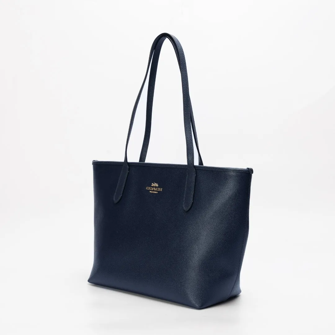 Coach Navy Blue Avenue Zip Tote
