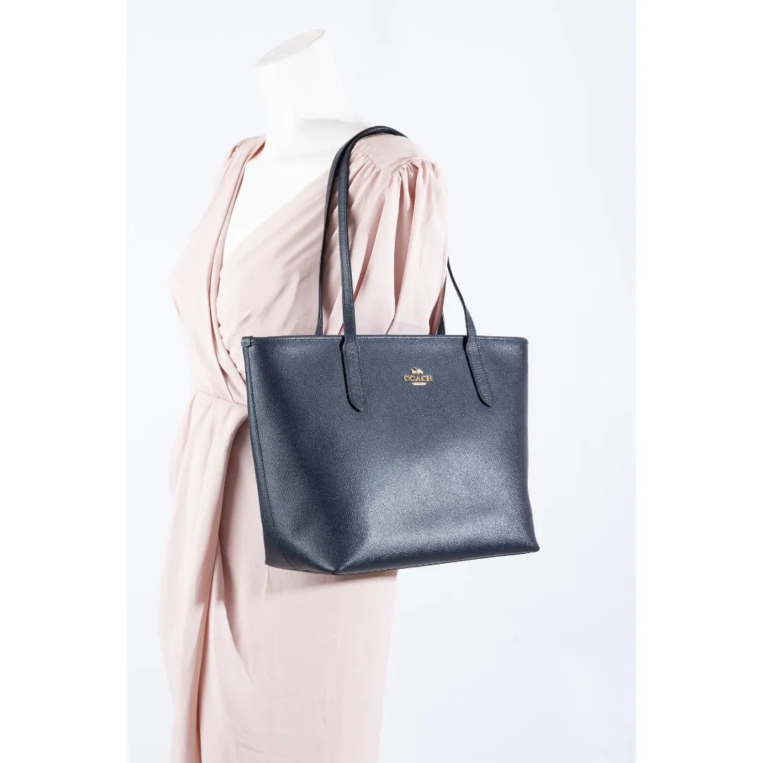Coach Navy Blue Avenue Zip Tote