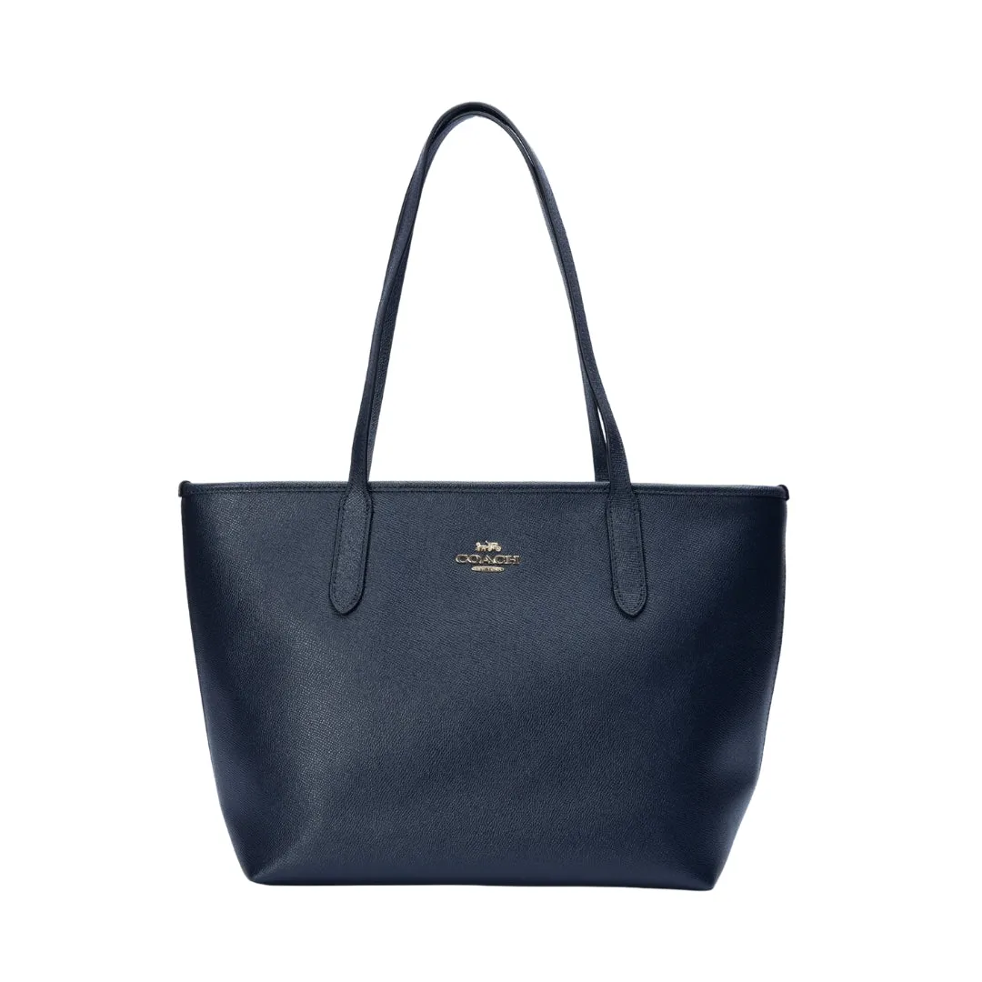 Coach Navy Blue Avenue Zip Tote
