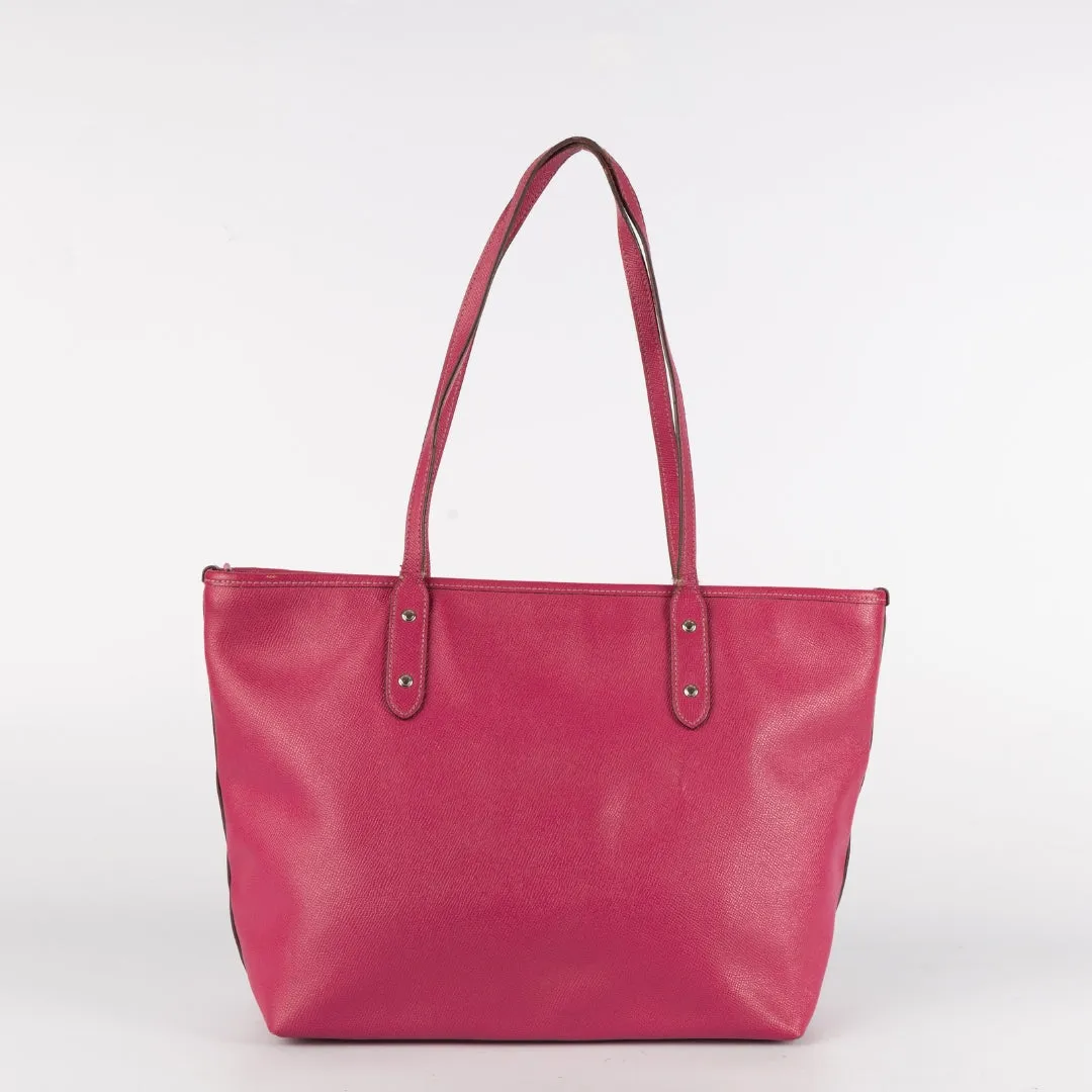 Coach Pink Leather City Zip Tote Bag