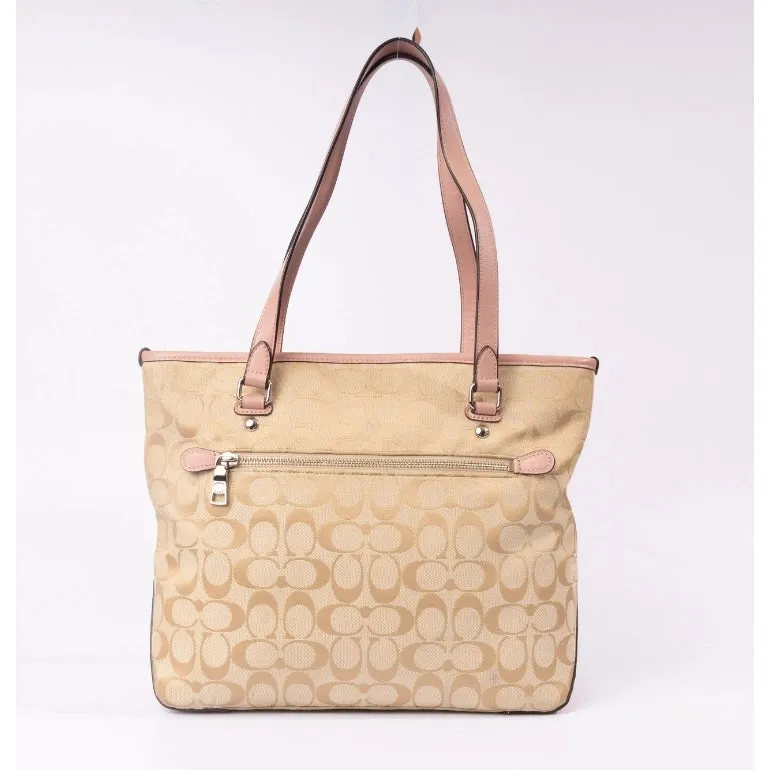 Coach Zip Top Tote In Signature