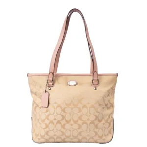 Coach Zip Top Tote In Signature