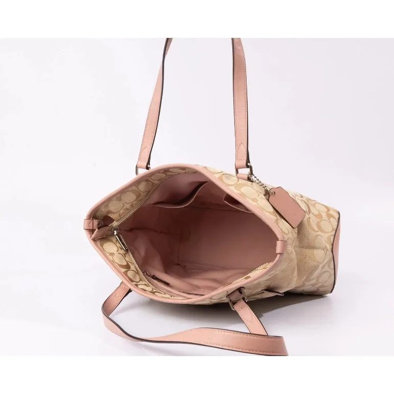 Coach Zip Top Tote In Signature