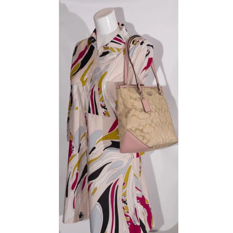 Coach Zip Top Tote In Signature