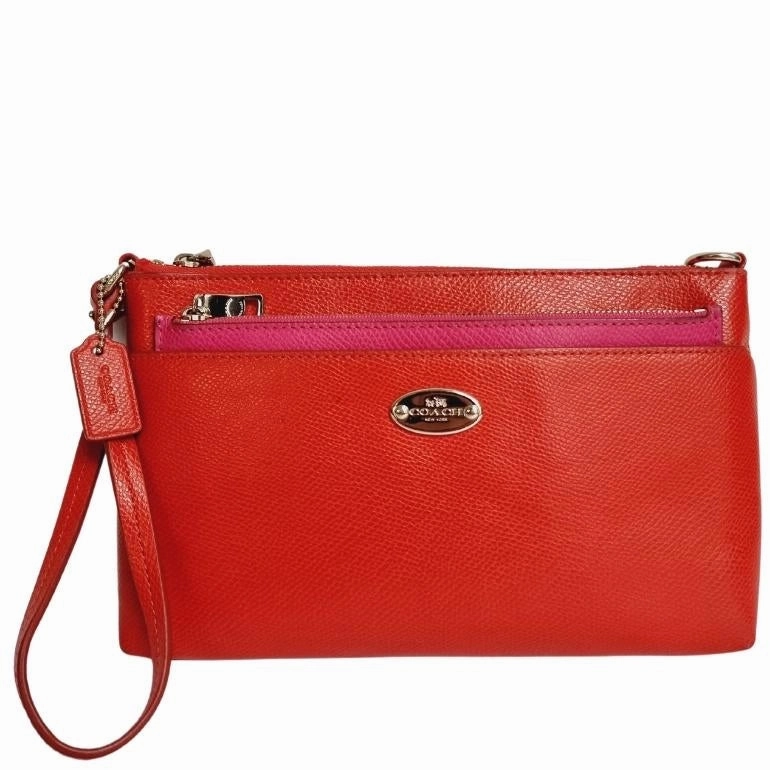 Coach Bicolor Crossgrain Pop Pouch Clutch Wristlet